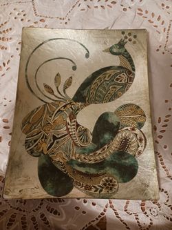 Gorgeous glass peacock tray
