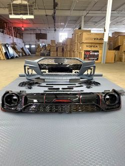 Fit Audi A4 S4 RS4 2020-2025 B9.5 Front Bumper complete Diffuser led body kit RS style conversion