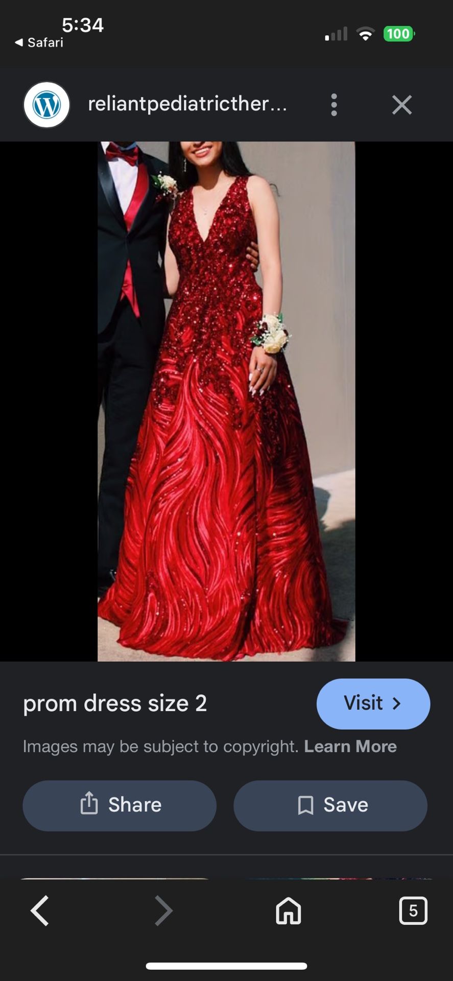 Jovani Red Embellished Prom Dress