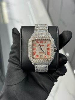 Natural Diamond Cartier Bust Down Watch Shines very hard