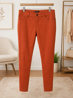 Lilaiano Women’s Burnt Orange Stretch Skinny Jeans (Size 20)