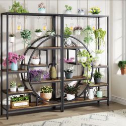 Wellston 71 in Indoor Plant Stand 7-Tier Shelf and 6 S Hooks