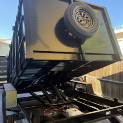 New 8x4x12 Scissor Lift Hydraulic Dump Trailer With Ramps 💪🏻