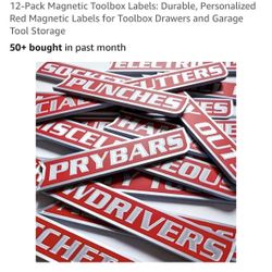 12 pack Magnetic Toolbox Label 