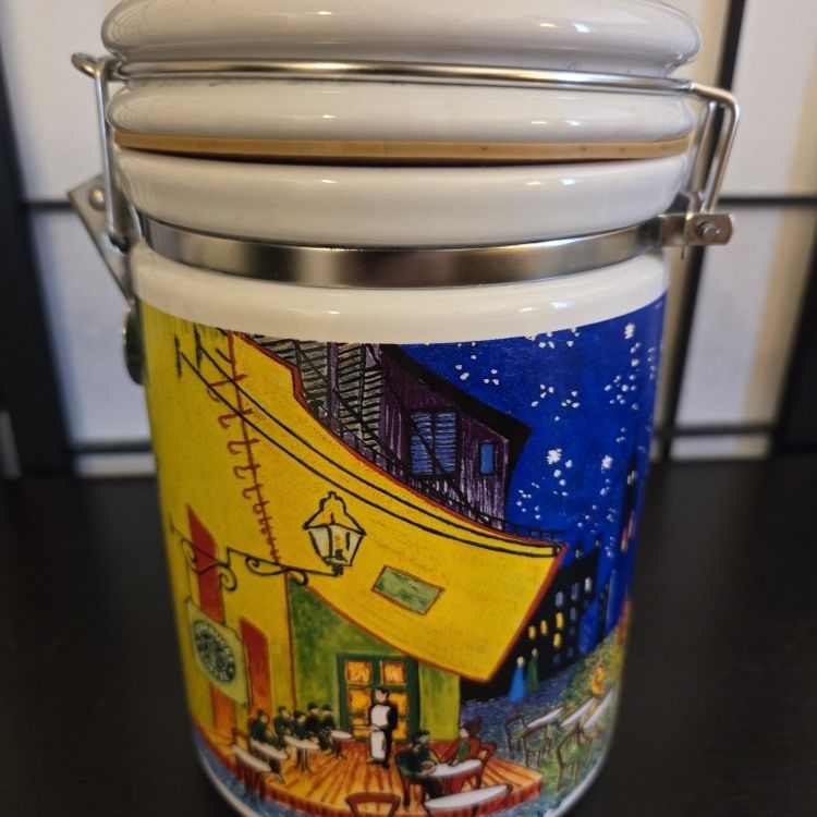 Vintage Starbucks Coffee Co Cafe Terrace at Night Canister by Van