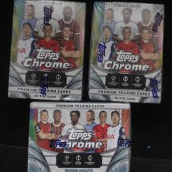 2024-25 TOPPS CHROME UEFA Club Competitions VALUE BLASTER BOX Soccer
