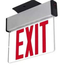 MEDINAH POWER LED Emergency Edge-Lit Exit Sign - 90 Min Backup, Damp Rated