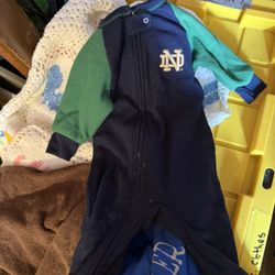 Notre Dame Pajamas Size 12 Months