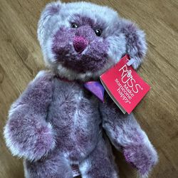 Iris RUSS Purple Teddy Bear 10 Inch Tall With Tags 