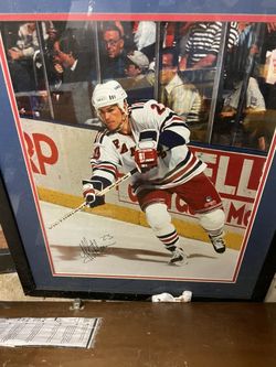 Ny Rangers Jeff Beukeboom Signed Framed Picture 1994!!