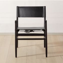 Crate & Barrel Leather Director’s Style Chairs (Pair)