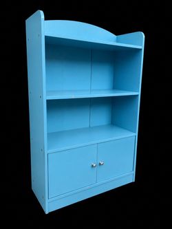 Blue Kids Bookcase with Cabinet