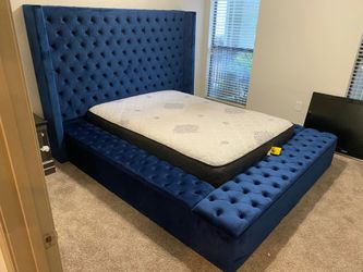 🤗OVERSTOCKED & UNDERPRICED! BLUE STORAGE BED! KING $1075/ QUEEN $$975!