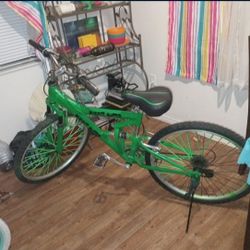 Green 26" Mongoose Mountain Bike - Dual Suspension