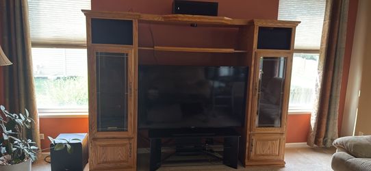 Oak entertainment center