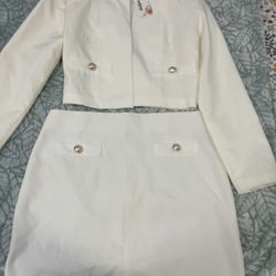 Brand New! White Jacket & Skirt Set 