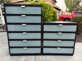 Dark 10 Drawer Modern Dresser Chest of Drawers Furniture Great Condition