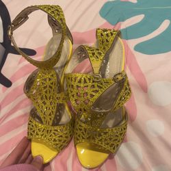 Camssoo Yellow High-Heels
