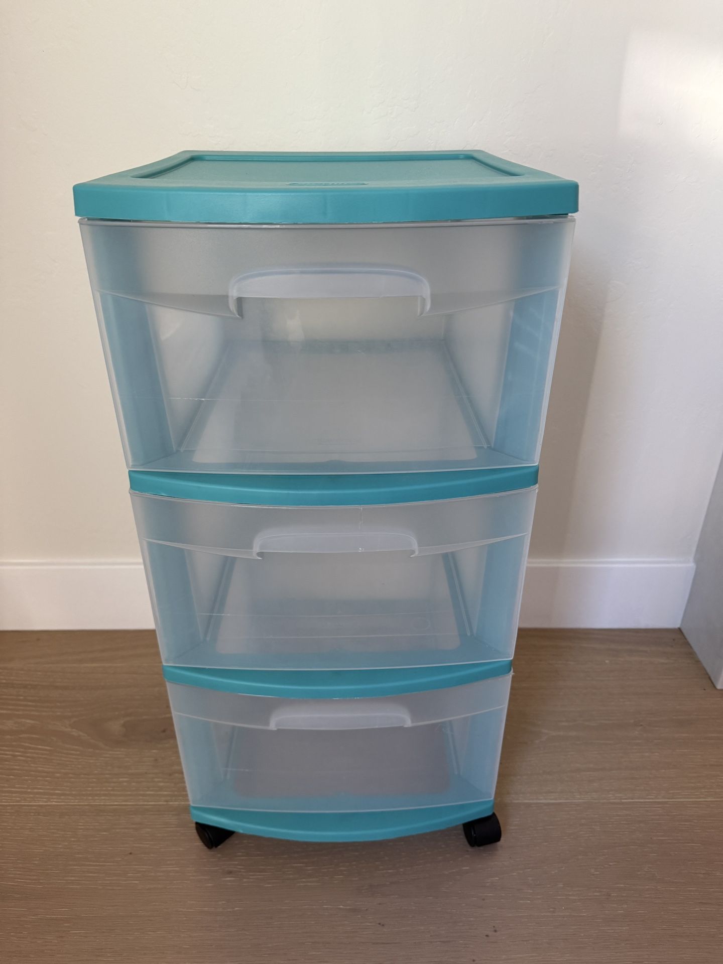 3-Drawer Plastic Storage Organizer on Wheels