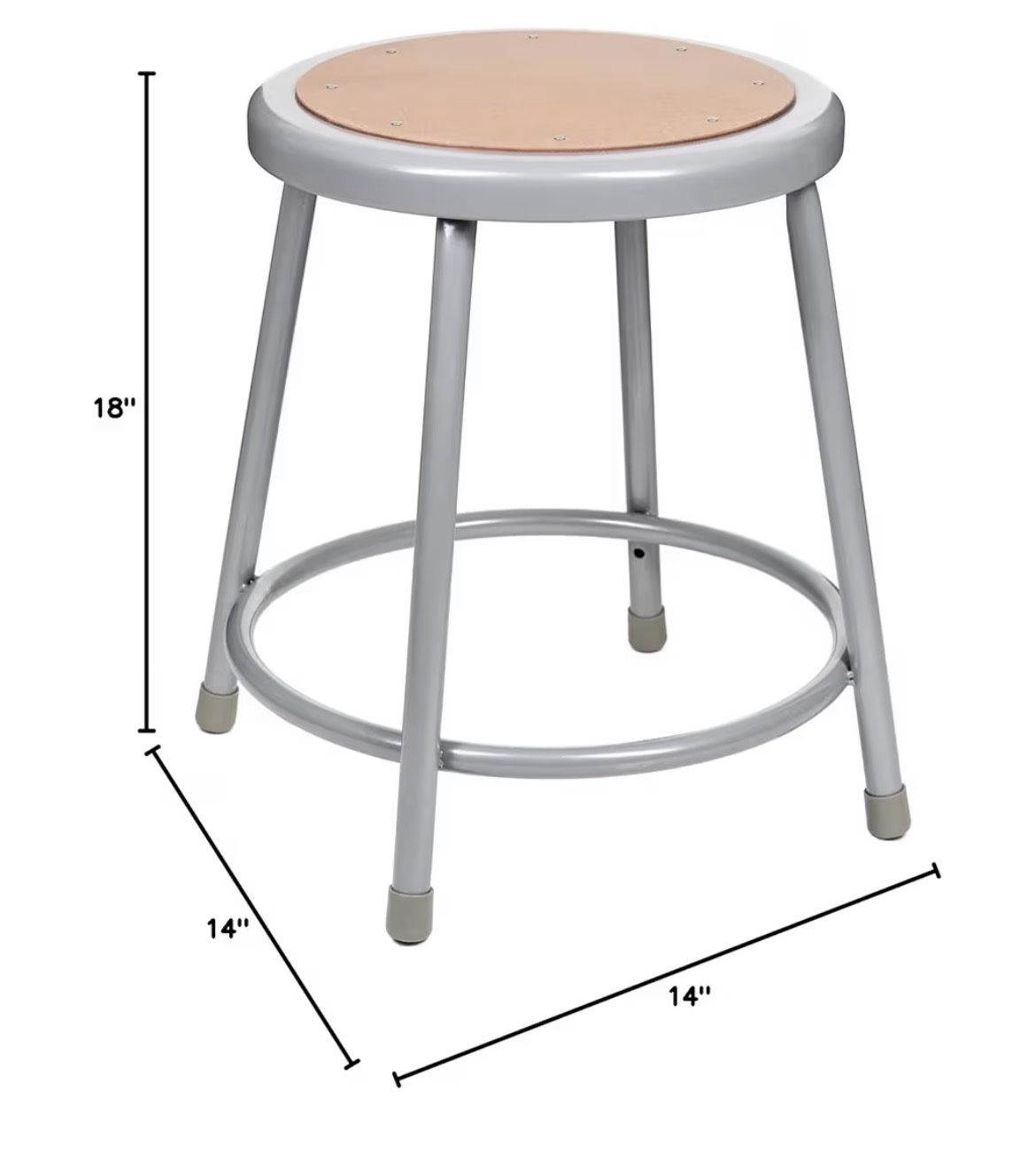 OEF Furnishings Steel Stools, Grey, 18"