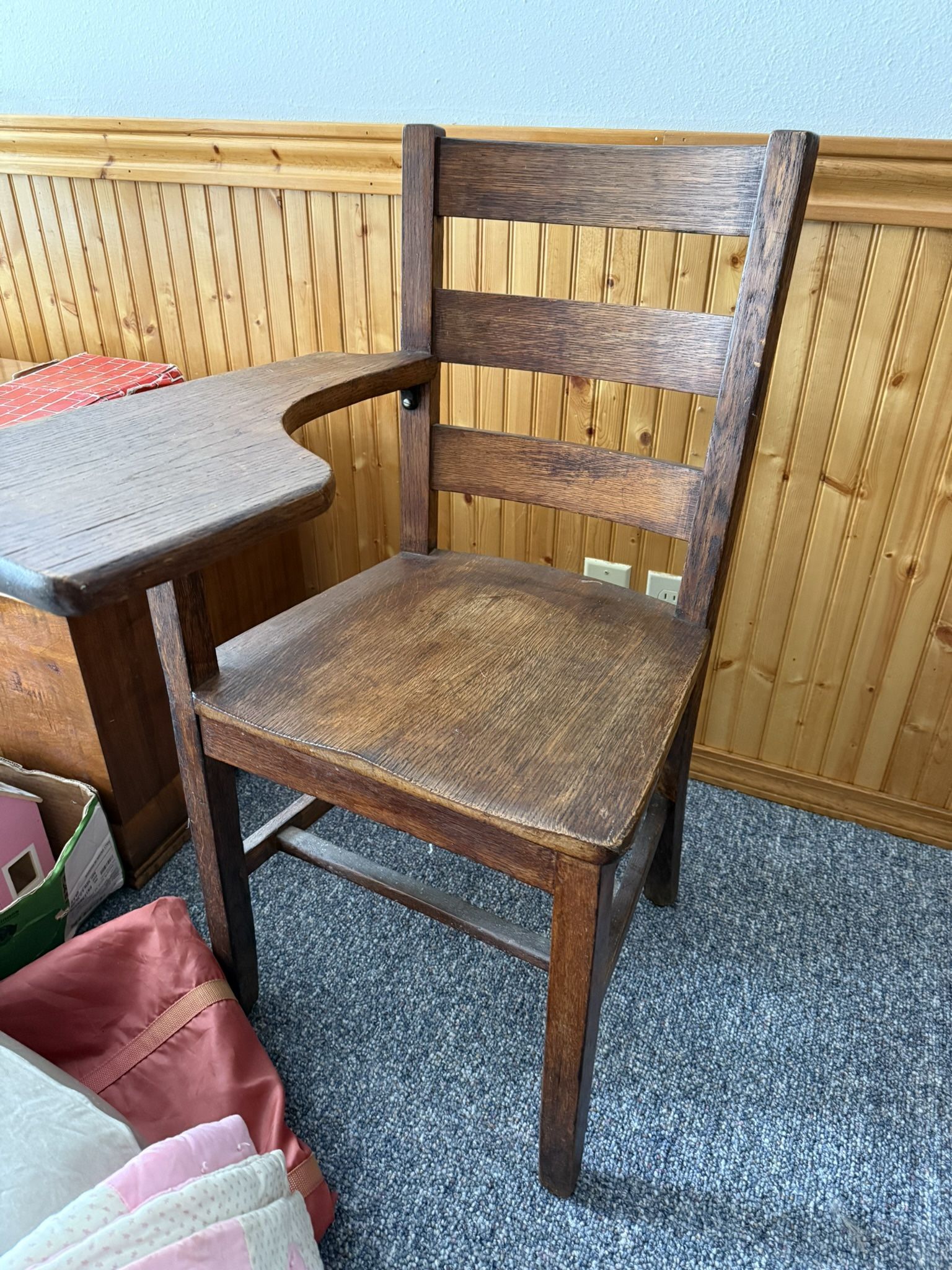 Antique Oak Student Chair