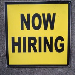 Now Hiring Magnetic Sign 11" W X 11" T