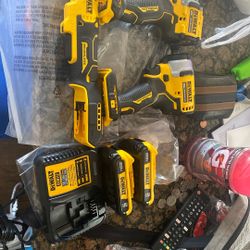 Drill, Impac, And Ratchet 2 Batteries 2.0 And Charger