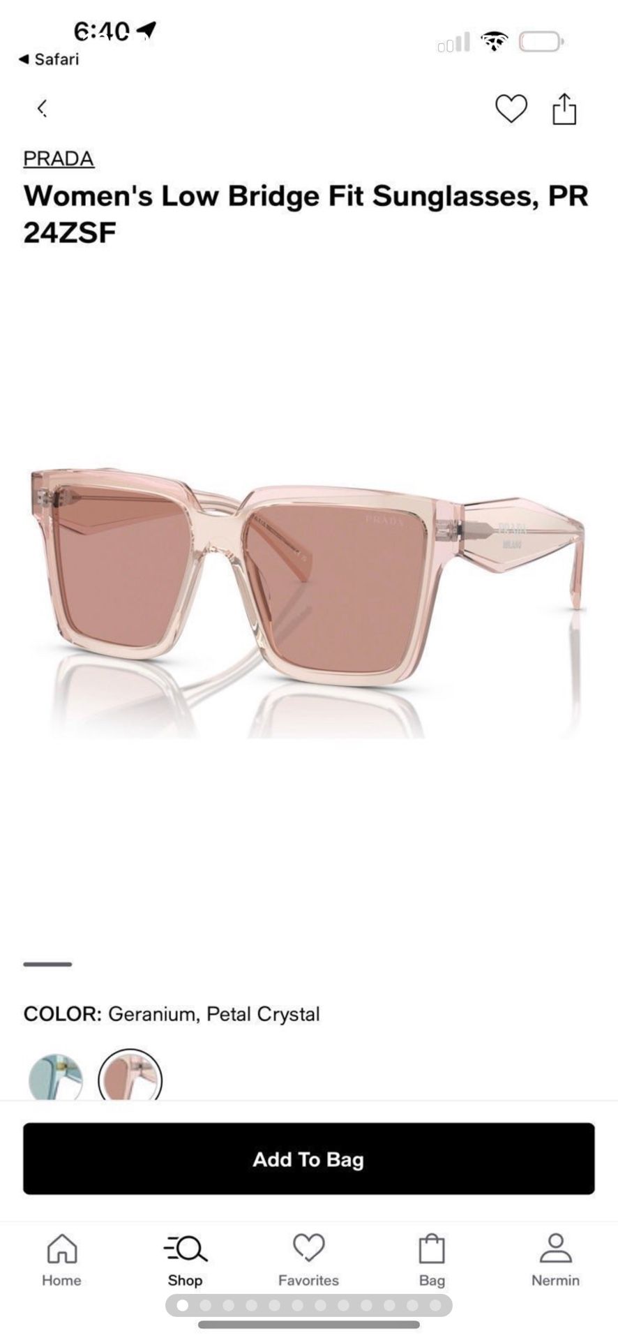 New Prada Women Oversized Sunglasses Geranium 57 Mm