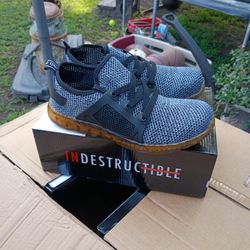 "Indestructible" Size 11 1/2.."Grey" Steel Toe Shoes..(Brand New)..