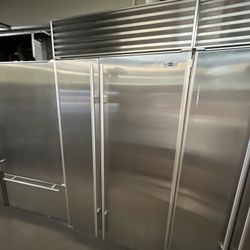Sub Zero 42”wide Built In Stainless Steel Side By Side Refrigerator 