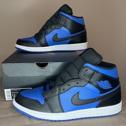 Air Jordan 1 Mid Royal-Black Size 12M