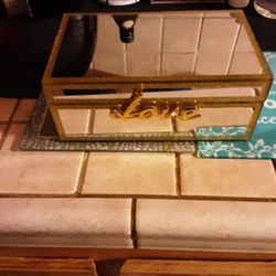 Love Glass Gold Jewelry  Box