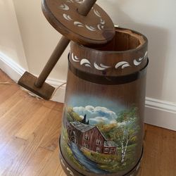 Wood Butter Churn And Plunger 
