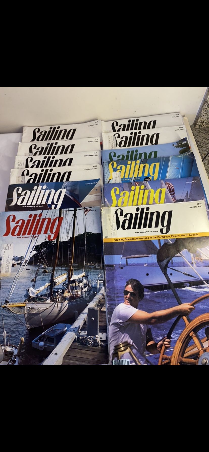 Vtg Lot of 12 Sailing The Beauty of Sail Magazine sailboat yacht racing Books