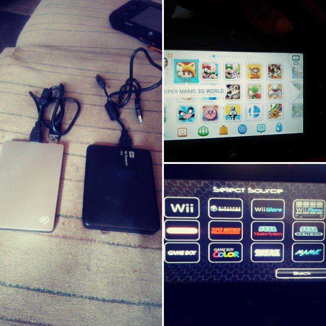1 & 2tb external hard drives w games for Nintendo Wii & Wii U
