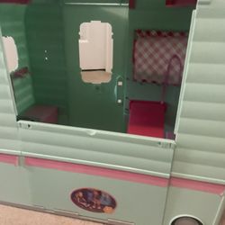 American Girl Doll  w Wardrobe And Camper 