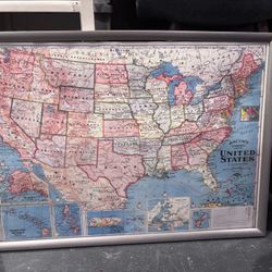Framed Poster - 20 3/4” X 28 3/4” - Map Of United States