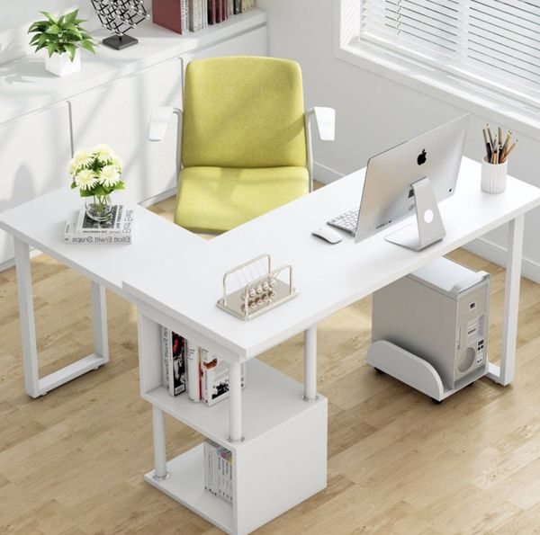 Brand New Never Used Rotating L Shaped Corner Computer Desk Laptop Brand New Never Used Rotating L Shaped Corner Computer Desk Laptop Table 2 Tier Bookshelves