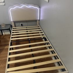 Twin bed frame with led light