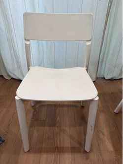 White IKEA kitchen chairs