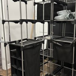 clothes rack with shelves