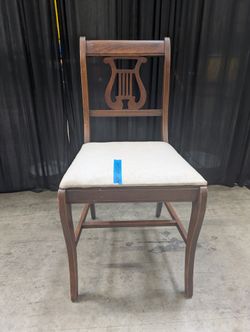 Dark Wood Lyre Back Dining Chair