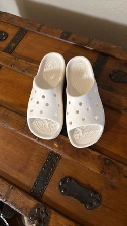 White Croc Slides