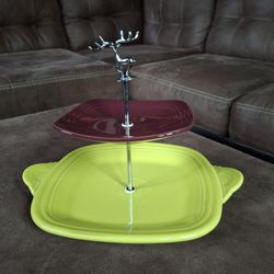 2 Tier Fiestaware Serving Plate