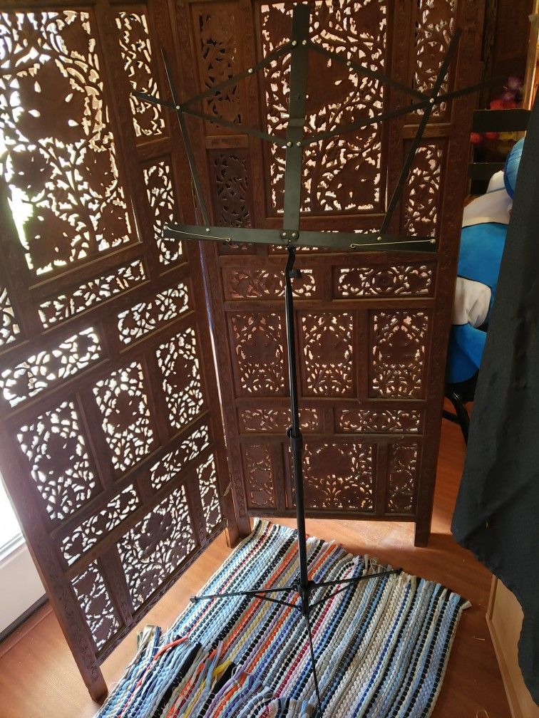 On Stage Folding Music Stand Black With Carry Storage Bag