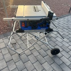Kobalt 10-in 15 -Amp 120 -Volt Portable Jobsite Table Saw with Gravity Rise Stand $295 New