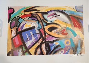 Alfred Gockel Hand Embellished Double Signed Lithograph Print 