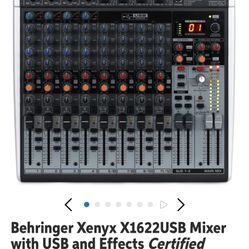 Behringer Mixer With USB connection for DJ band group studio on recording The Effect 1622For Sale Only 180 $ Only