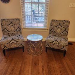 Accent Chairs And Side Table