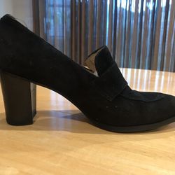 Black Leather Penny Loafers